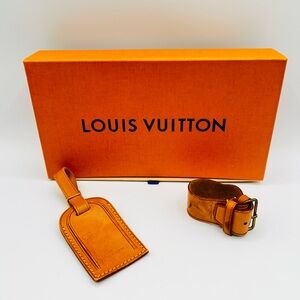 Louis Vuitton Vachetta Luggage Tag and Poignett (Handle Strap)